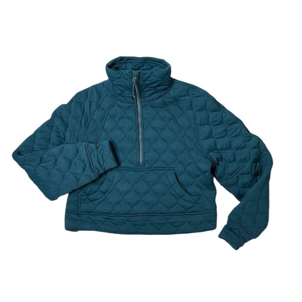 Lululemon Womens Quilted Scuba Oversized Half Zip Lined XS/S Riverstone